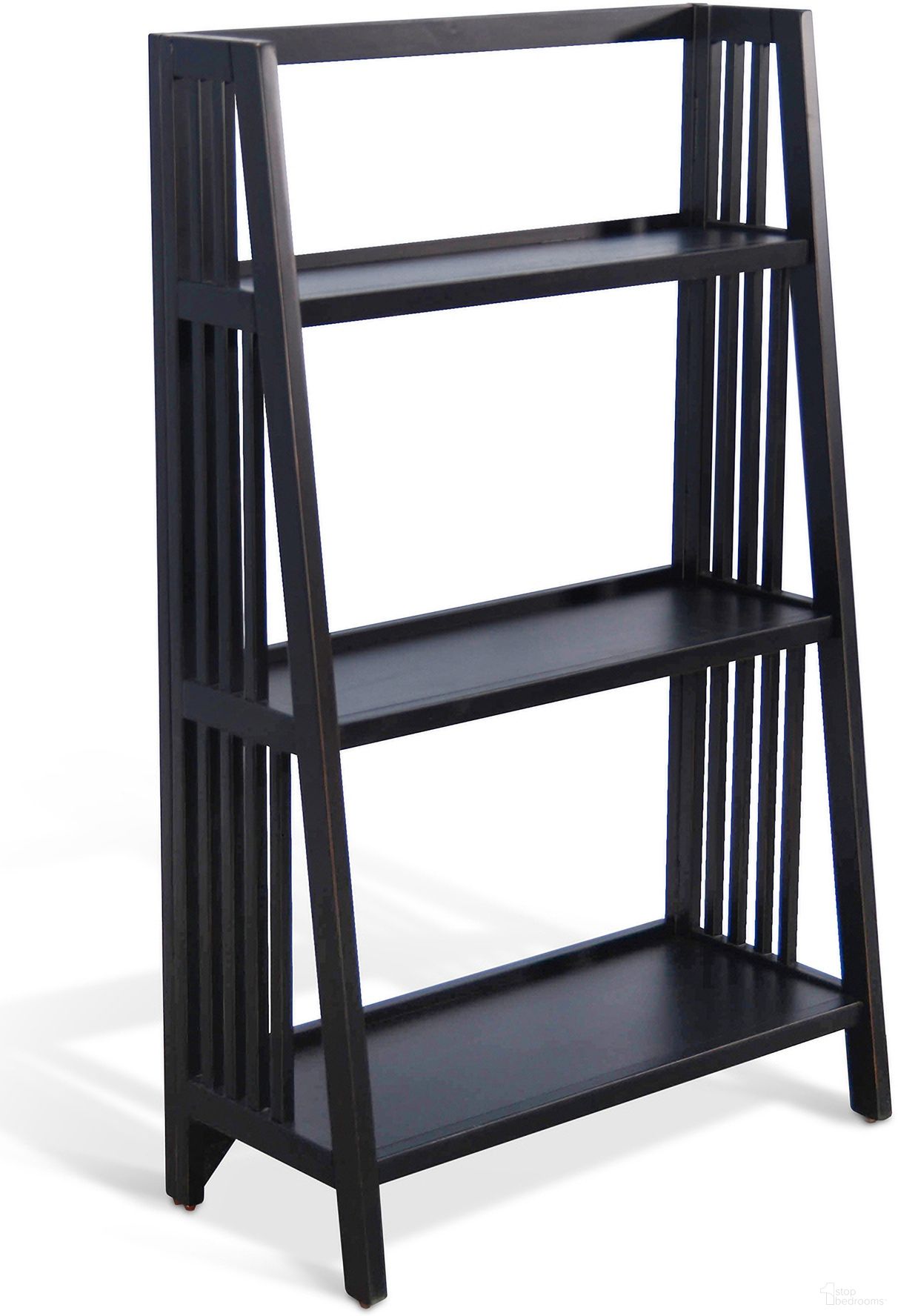 The appearance of Black Walnut 48 Inch Folding Bookcase In Black designed by Sunny Designs in the transitional interior design. This black walnut piece of furniture  was selected by 1StopBedrooms from Scottsdale Collection to add a touch of cosiness and style into your home. Sku: 2839BW-48. Material: Solid Wood.