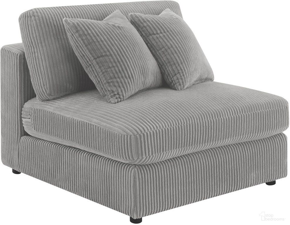 The appearance of Blaine Upholstered Armless Chair Fog designed by Coaster in the modern / contemporary interior design. This fog piece of furniture was selected by 1StopBedrooms from Blaine Collection to add a touch of cosiness and style into your home. Sku: 509997. Material: Upholstered.