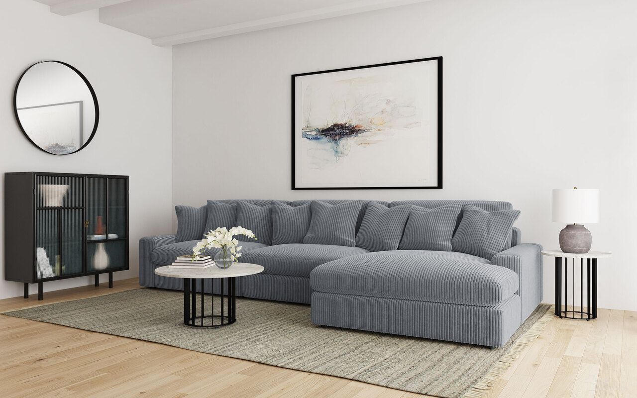 The appearance of Blaine Upholstered Reversible Chaise Sectional Sofa In Fog designed by Coaster in the modern / contemporary interior design. This fog piece of furniture was selected by 1StopBedrooms from Blaine Collection to add a touch of cosiness and style into your home. Sku: 509900B1;509900B2;509997. Material: Corduroy.