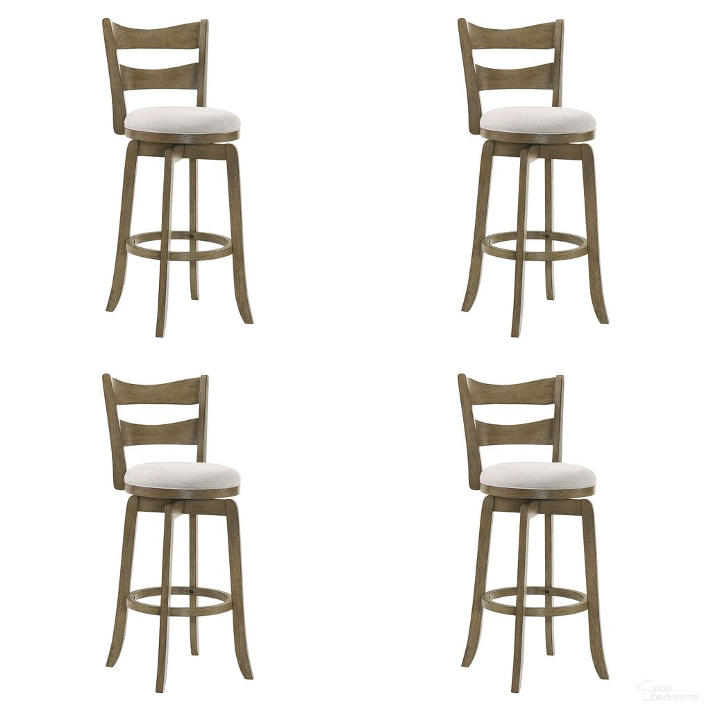 Blair 30 Inch Bar Height Swivel Barstool Set of 4 In Cream and Putty Brown