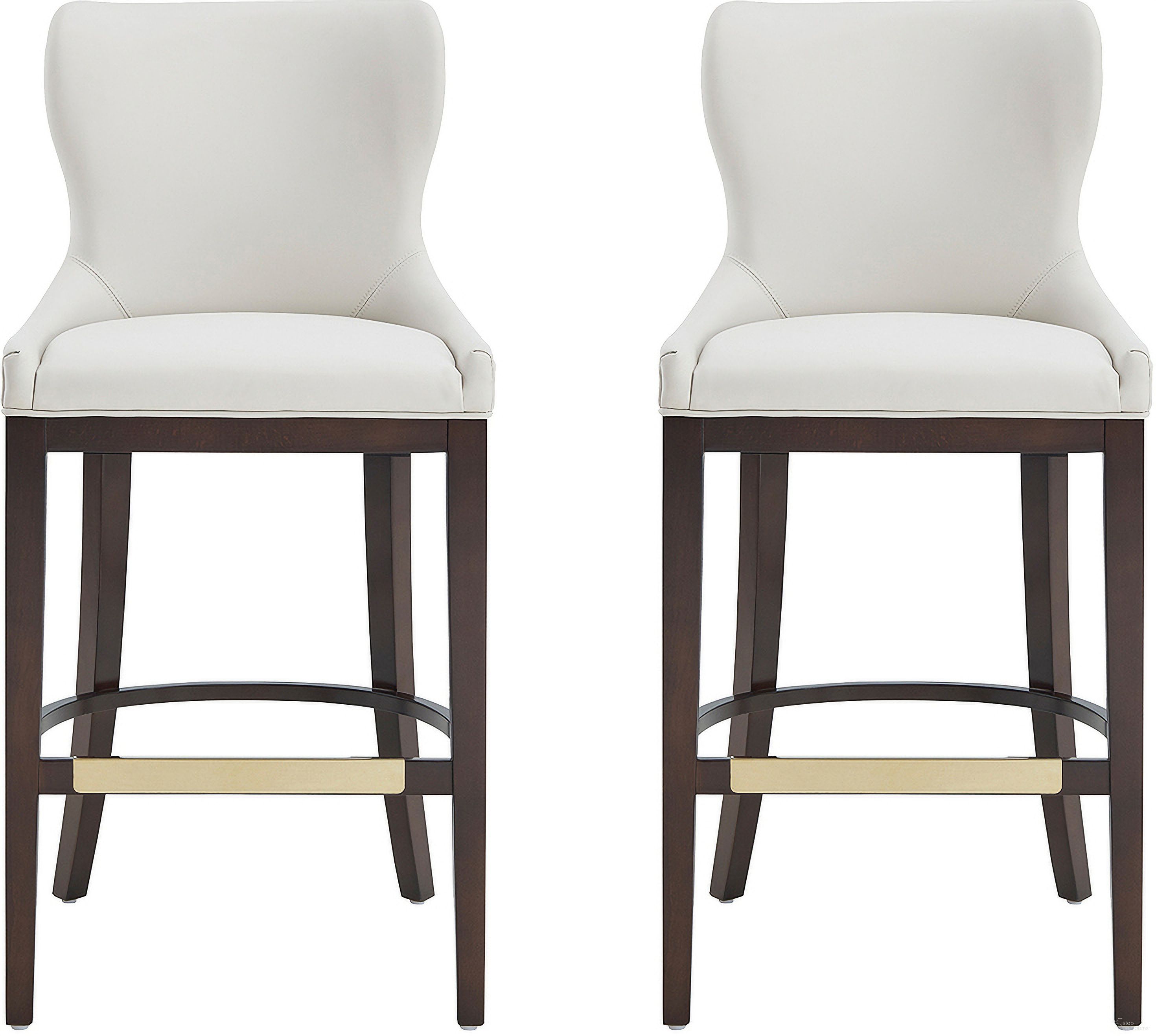 The appearance of Blair Barstool Set of 2 In White designed by Manhattan Comfort in the modern / contemporary interior design. This white piece of furniture  was selected by 1StopBedrooms from Blair Collection to add a touch of cosiness and style into your home. Sku: BS023-WH;BS023-WH. Material: Beech.