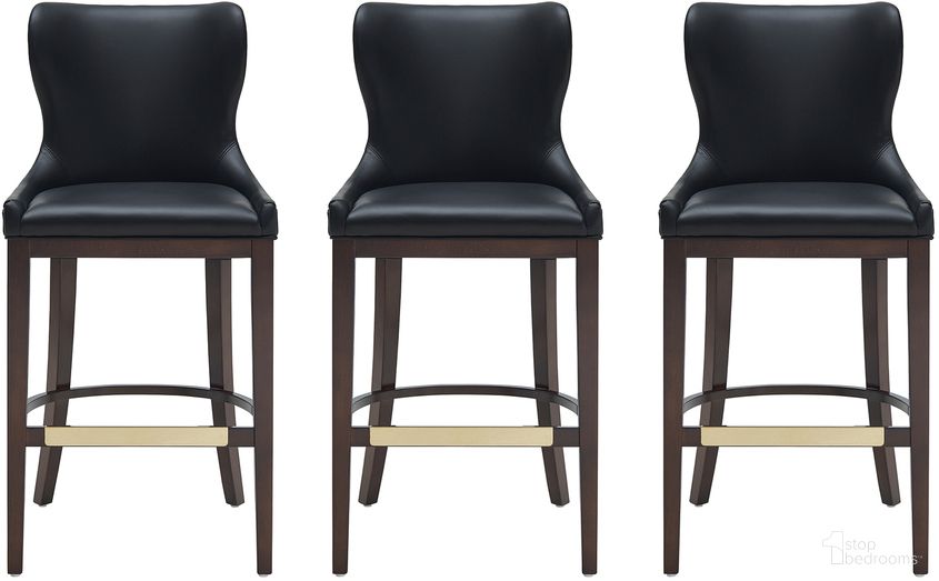 The appearance of Blair Barstool Set of 3 In Black designed by Manhattan Comfort in the modern / contemporary interior design. This black piece of furniture was selected by 1StopBedrooms from Blair Collection to add a touch of cosiness and style into your home. Sku: BS023-BK;BS023-BK;BS023-BK. Material: Beech.