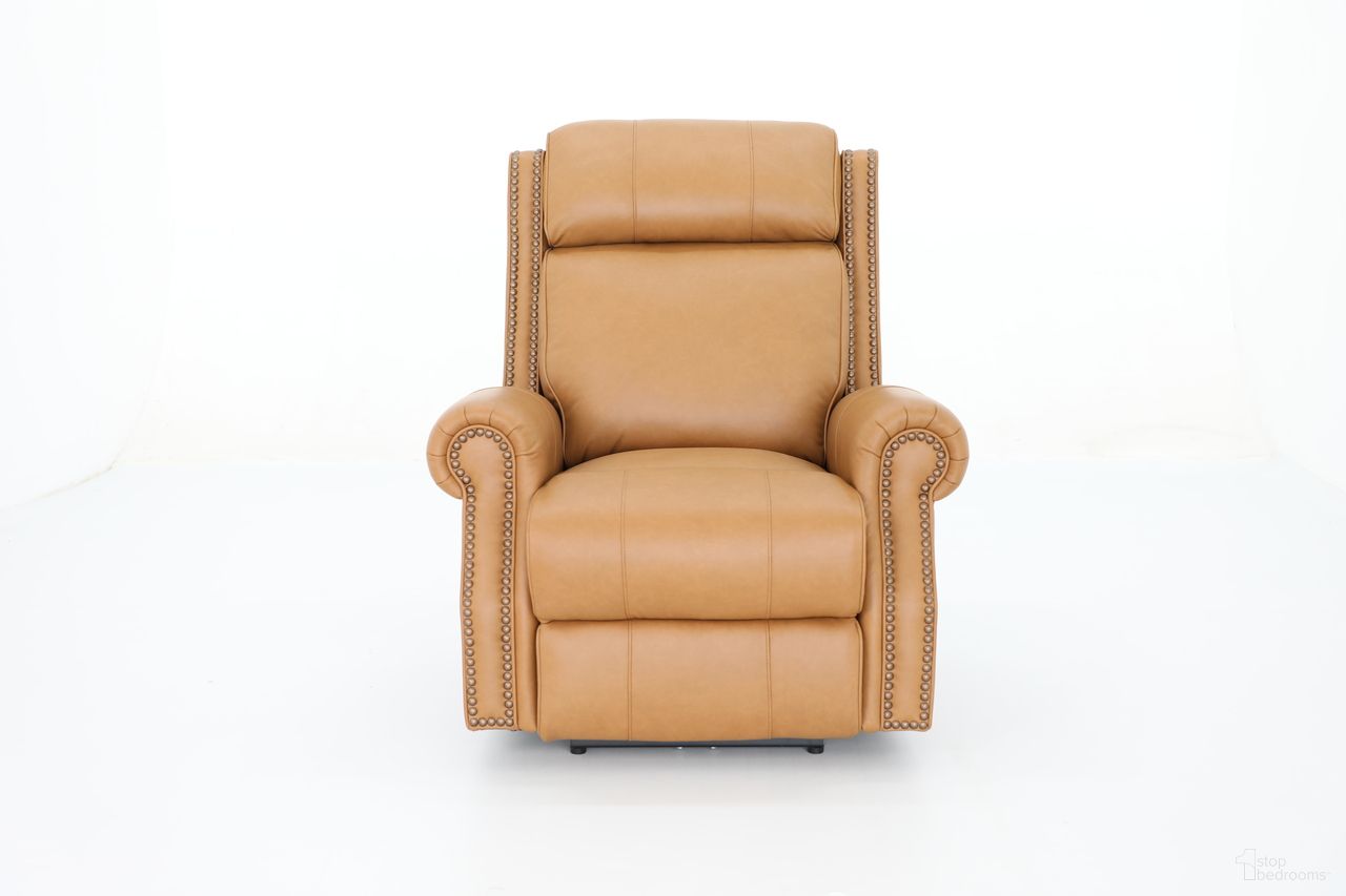 The appearance of Blair Big and Tall Power Recliner with Power Head Rest In Brandy designed by BarcaLounger in the transitional interior design. This brandy piece of furniture was selected by 1StopBedrooms from Blair Collection to add a touch of cosiness and style into your home. Sku: 9PH3354530883. Material: Leather.