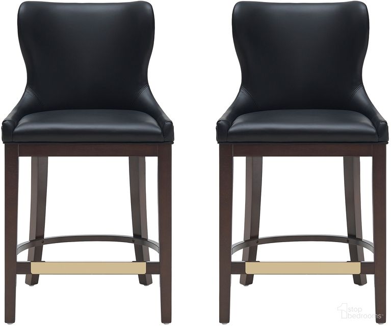 The appearance of Blair Counter Stool Set of 2 In Black designed by Manhattan Comfort in the modern / contemporary interior design. This black piece of furniture was selected by 1StopBedrooms from Blair Collection to add a touch of cosiness and style into your home. Sku: CS020-BK;CS020-BK. Material: Beech.