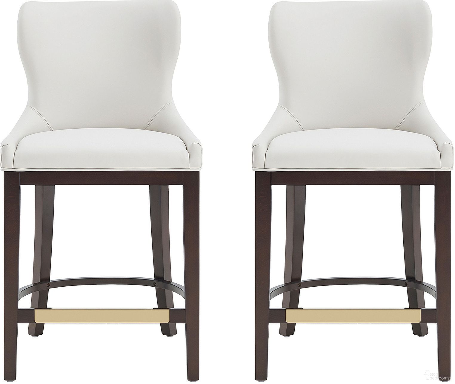 The appearance of Blair Counter Stool Set of 2 In White designed by Manhattan Comfort in the modern / contemporary interior design. This white piece of furniture was selected by 1StopBedrooms from Blair Collection to add a touch of cosiness and style into your home. Sku: CS020-WH;CS020-WH. Material: Beech.