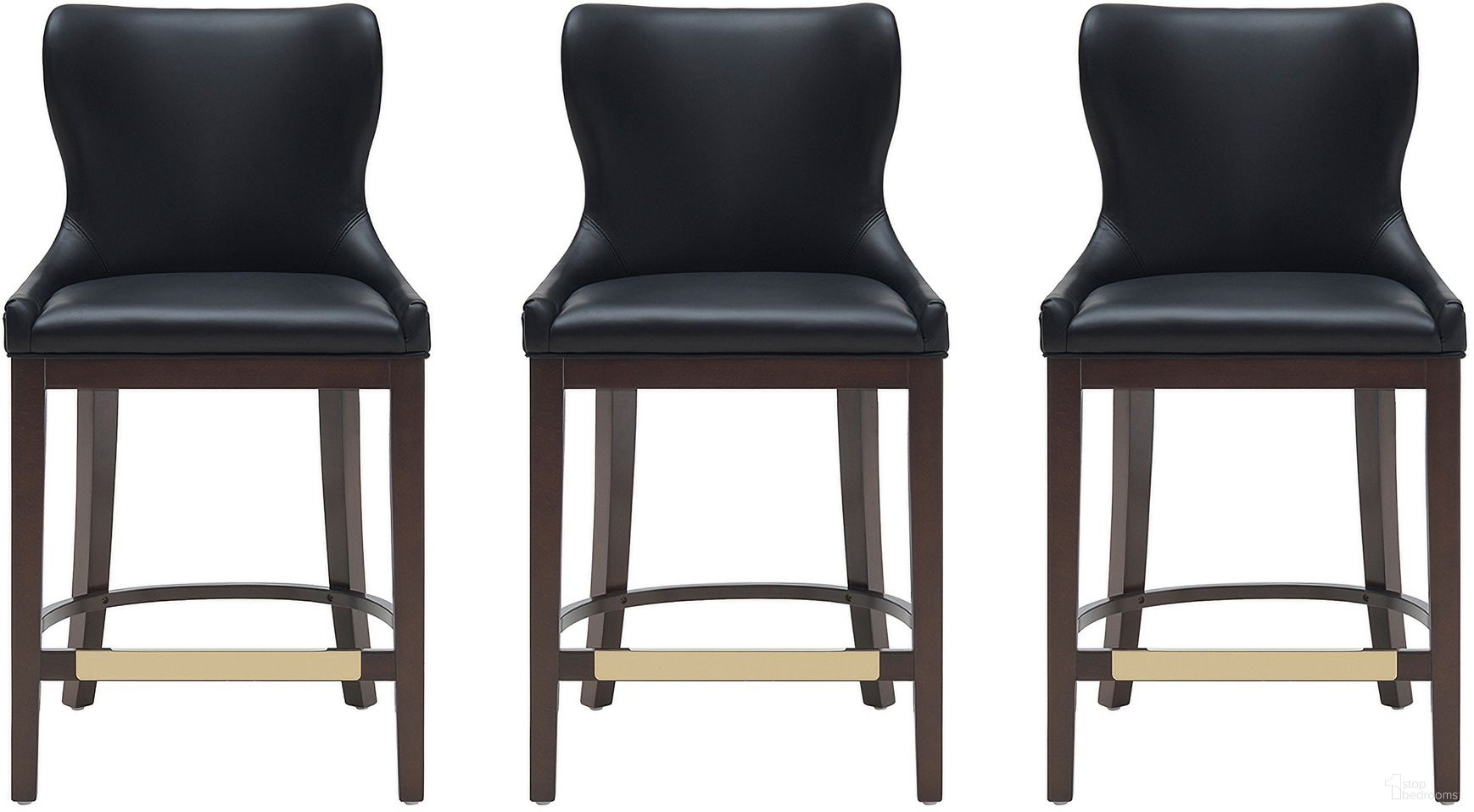 The appearance of Blair Counter Stool Set of 3 In Black designed by Manhattan Comfort in the modern / contemporary interior design. This black piece of furniture was selected by 1StopBedrooms from Blair Collection to add a touch of cosiness and style into your home. Sku: CS020-BK;CS020-BK;CS020-BK. Material: Beech.