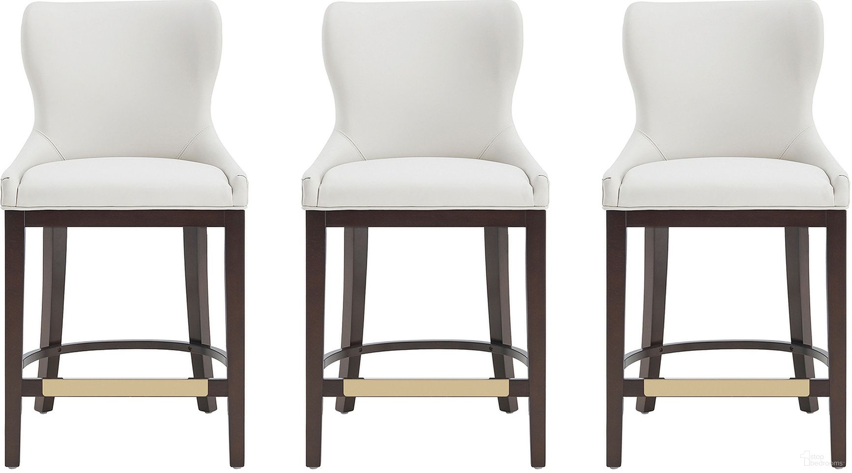 The appearance of Blair Counter Stool Set of 3 In White designed by Manhattan Comfort in the modern / contemporary interior design. This white piece of furniture was selected by 1StopBedrooms from Blair Collection to add a touch of cosiness and style into your home. Sku: CS020-WH;CS020-WH;CS020-WH. Material: Beech.