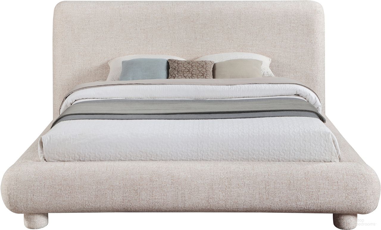 Blair Fabric Upholstered Queen Bed In Beige