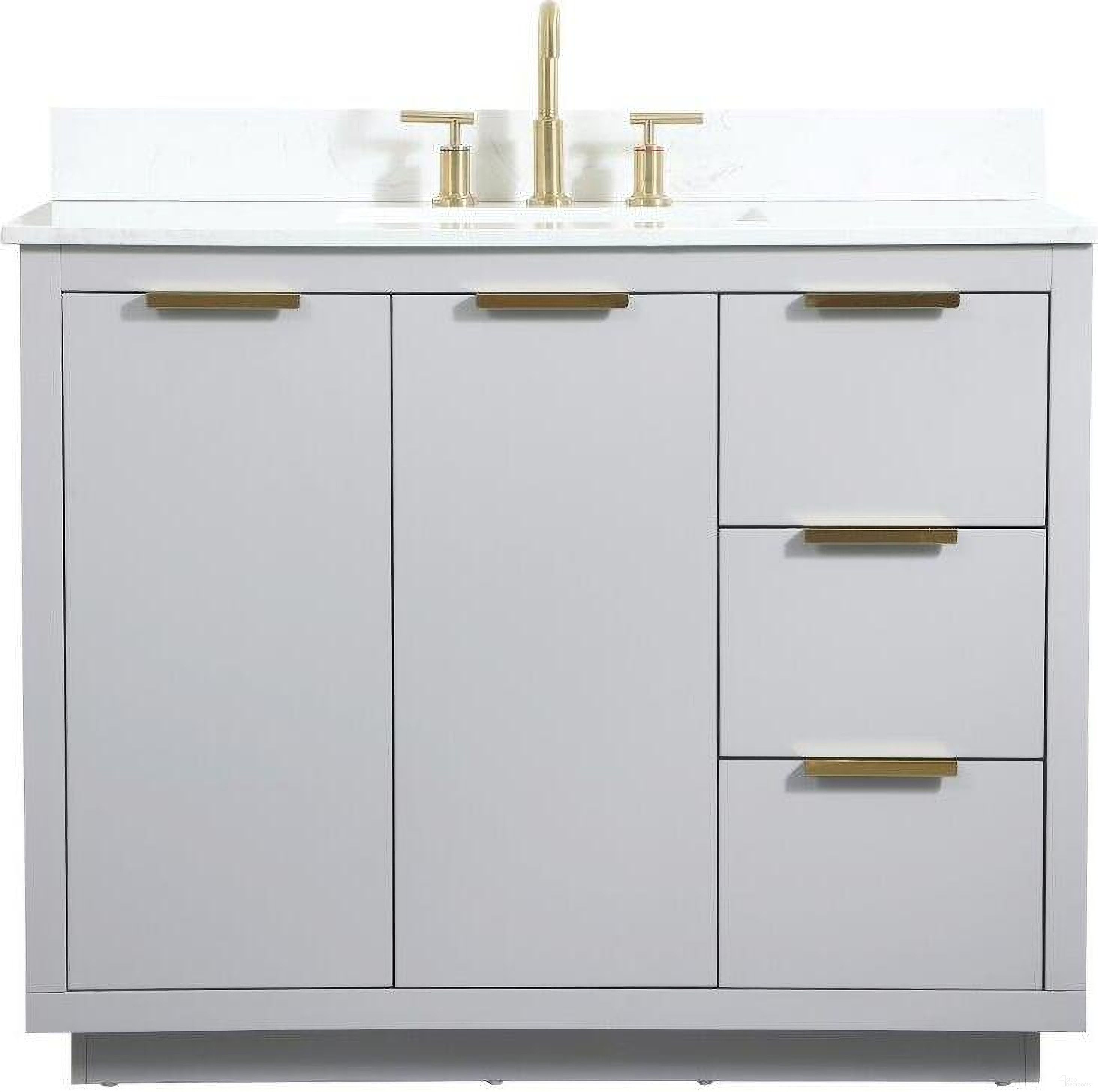 Blake 42 Inch Single Bathroom Vanity In Grey With Backsplash