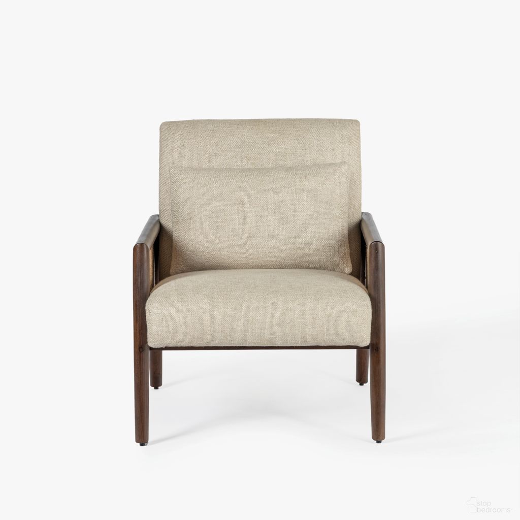 The appearance of Blake Arm Chair In Walnut designed by Co. House Designs in the coastal interior design. This walnut piece of furniture  was selected by 1StopBedrooms from Blake Collection to add a touch of cosiness and style into your home. Sku: CH-1002637. Material: Acacia.
