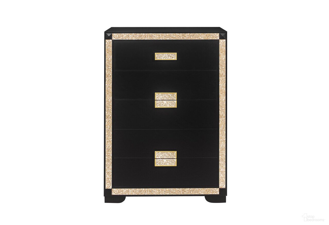 The appearance of Blake Chest In Black And Gold designed by Global Furniture USA in the traditional interior design. This black and gold piece of furniture was selected by 1StopBedrooms from Blake Collection to add a touch of cosiness and style into your home. Sku: BLAKE-BLACK/GOLD-CH. Material: MDF.