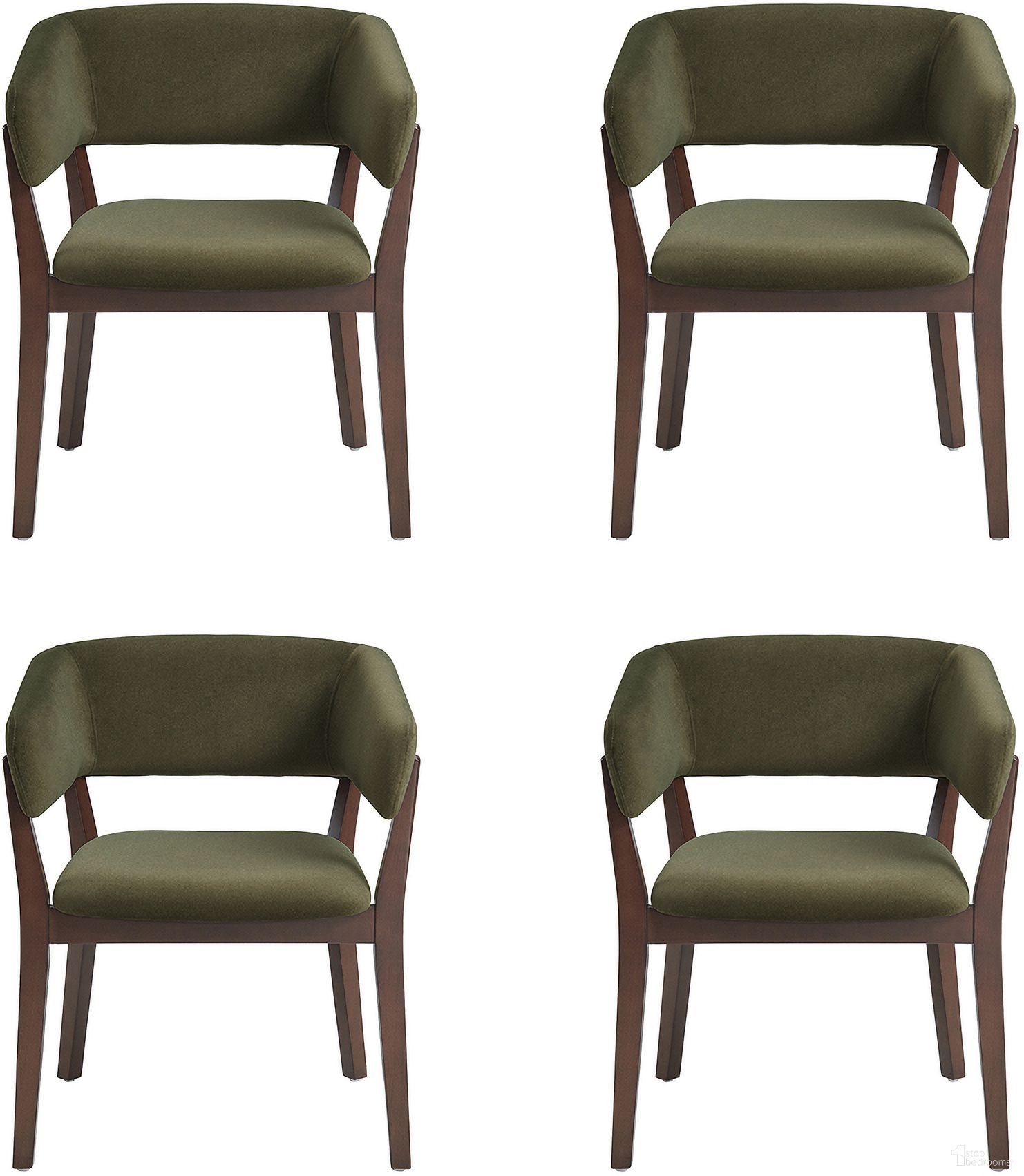 The appearance of Blake Dining Armchair Set of 4 In Green designed by Manhattan Comfort in the modern / contemporary interior design. This green piece of furniture was selected by 1StopBedrooms from Blake Collection to add a touch of cosiness and style into your home. Sku: DC102AR-GR;DC102AR-GR;DC102AR-GR;DC102AR-GR. Chair Type: Arm Chair. Material: Beech.