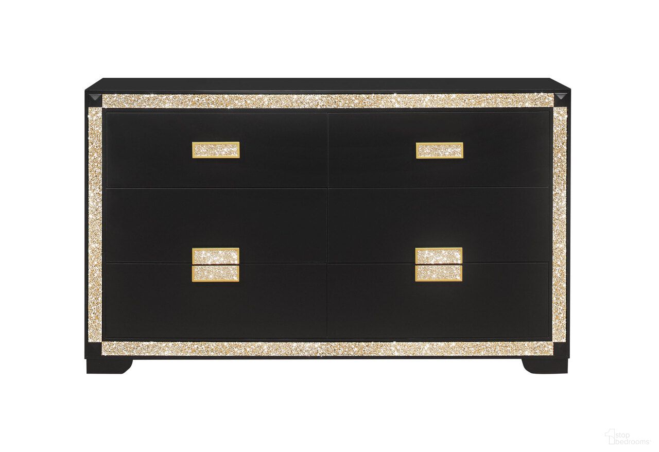The appearance of Blake Dresser In Black And Gold designed by Global Furniture USA in the traditional interior design. This black and gold piece of furniture was selected by 1StopBedrooms from Blake Collection to add a touch of cosiness and style into your home. Sku: BLAKE-BLACK/GOLD-DR. Material: MDF.