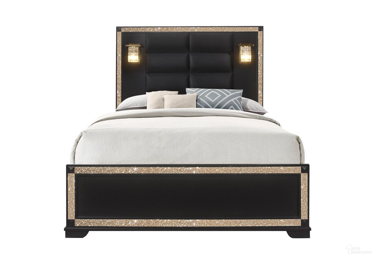 The appearance of Blake Queen Bed With Lamps In Black And Gold designed by Global Furniture USA in the traditional interior design. This black and gold piece of furniture was selected by 1StopBedrooms from Blake Collection to add a touch of cosiness and style into your home. Sku: BLAKE-BLACK/GOLD-QB-HB/FB/SLATS;BLAKE-BLACK/GOLD-QB/KB-SR;BLAKE-FB/QB/KB-HEADBOARD KIT (2/BOX). Bed Size: Queen. Material: MDF.