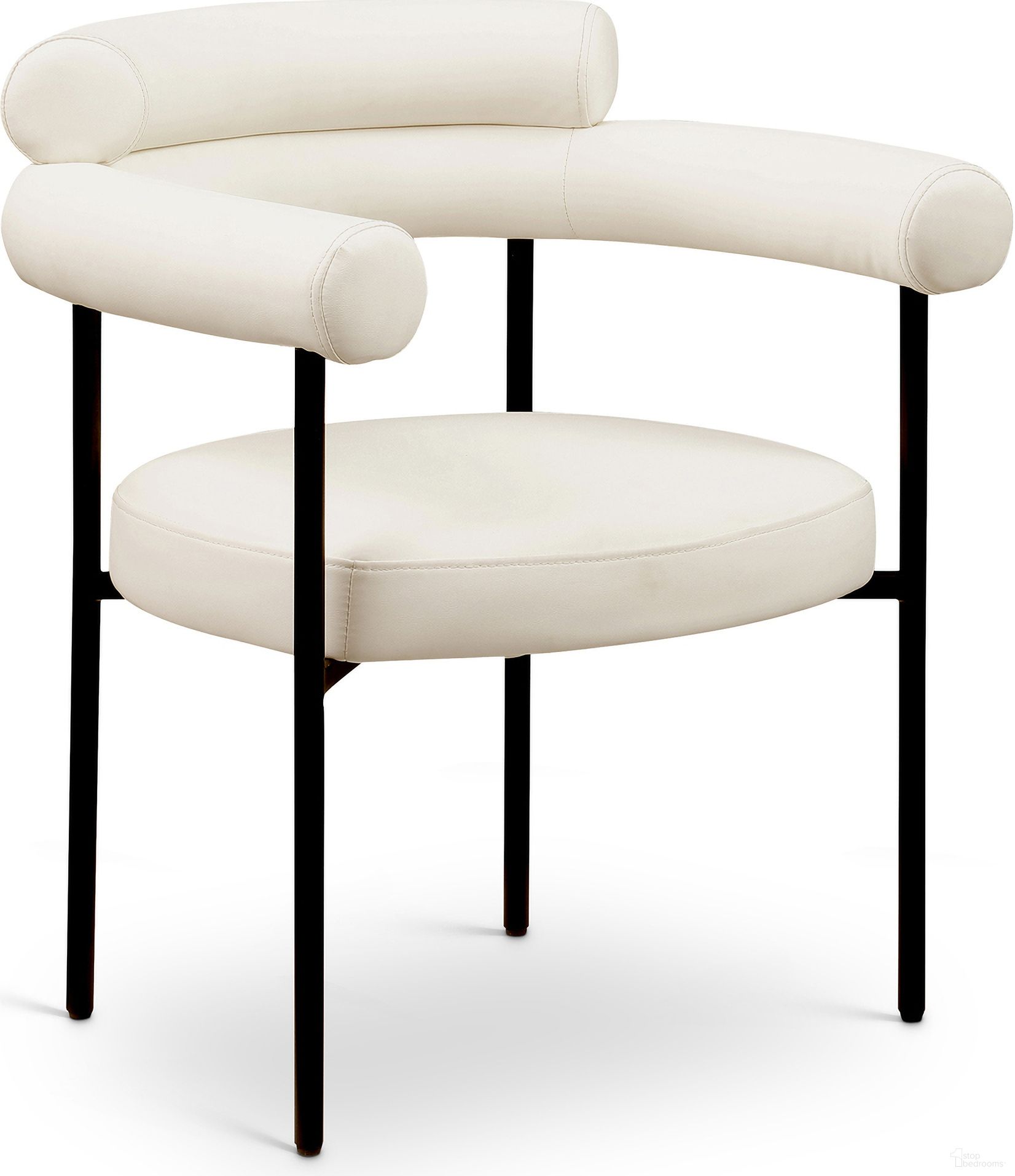 Blake Vegan Leather Dining Chair Set of 2 In Cream