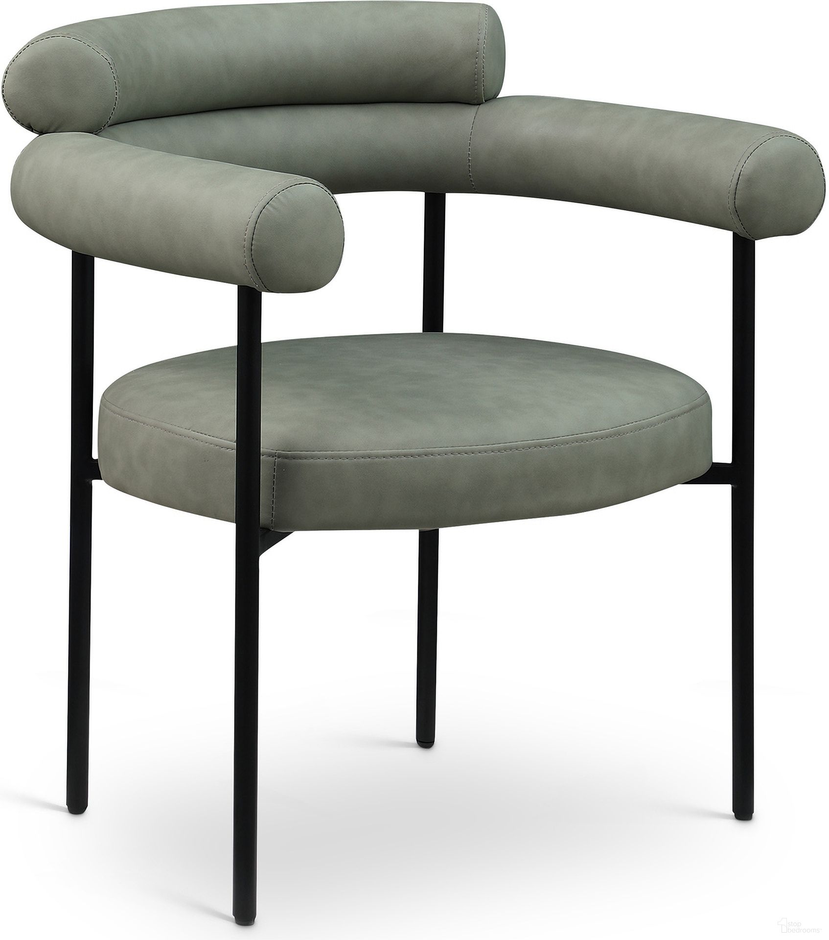 The appearance of Blake Vegan Leather Dining Chair Set of 2 In Green designed by Meridian in the modern / contemporary interior design. This green piece of furniture was selected by 1StopBedrooms from Blake Collection to add a touch of cosiness and style into your home. Sku: 847Green-C. Chair Type: Arm Chair. Material: Vegan Leather.