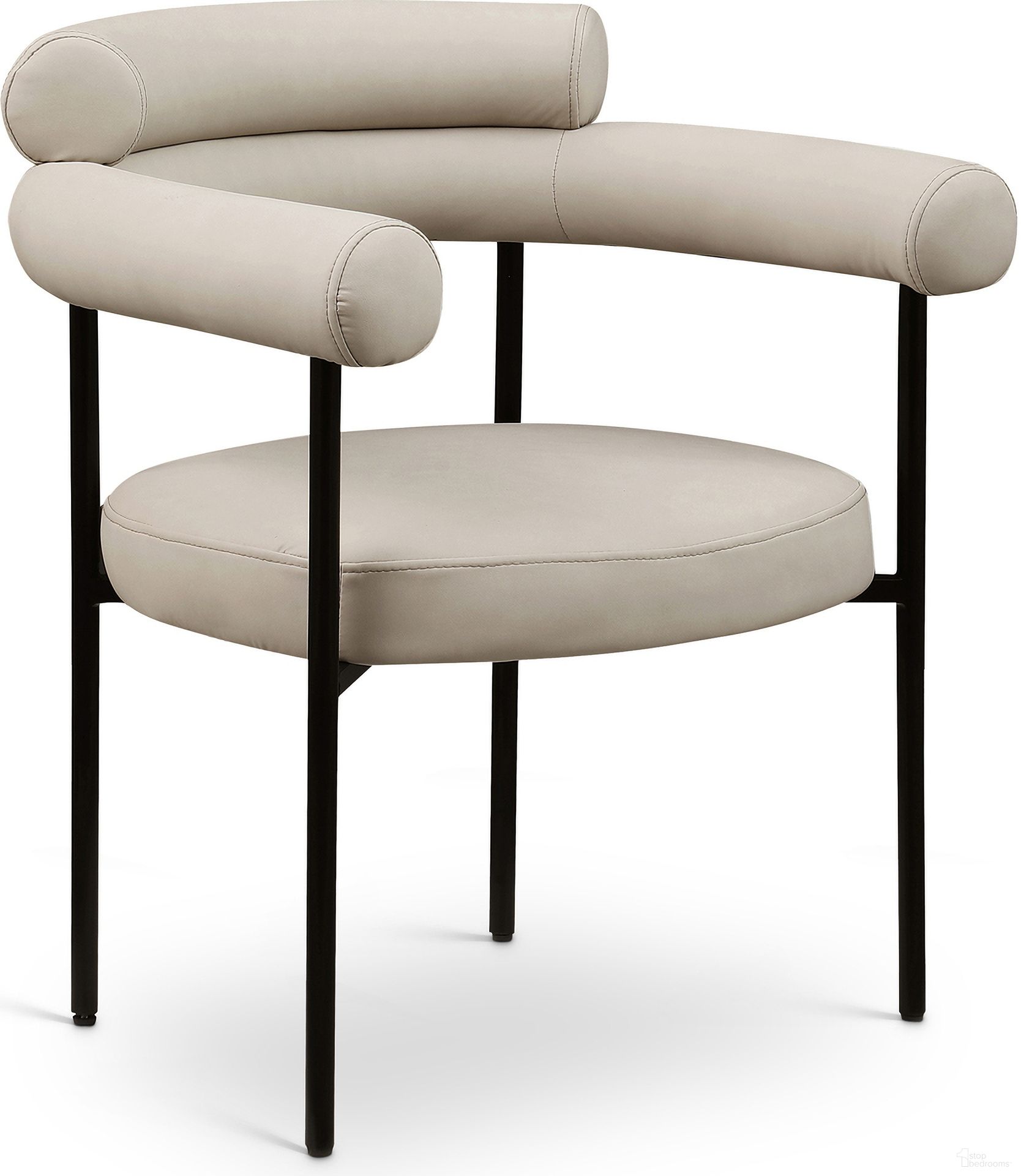 The appearance of Blake Vegan Leather Dining Chair Set of 2 In Taupe designed by Meridian in the modern / contemporary interior design. This taupe piece of furniture was selected by 1StopBedrooms from Blake Collection to add a touch of cosiness and style into your home. Sku: 847Taupe-C. Chair Type: Arm Chair. Material: Vegan Leather.
