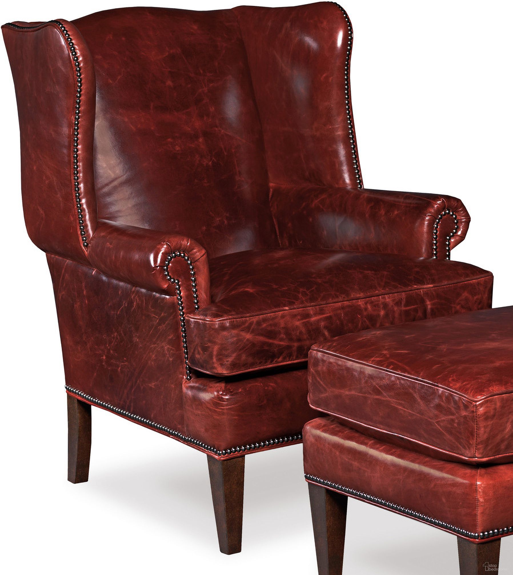 The appearance of CC Blakeley Red Leather Club Chair designed by Hooker in the traditional interior design. This red piece of furniture was selected by 1StopBedrooms from CC Collection to add a touch of cosiness and style into your home. Sku: CC408-069. Material: Leather.