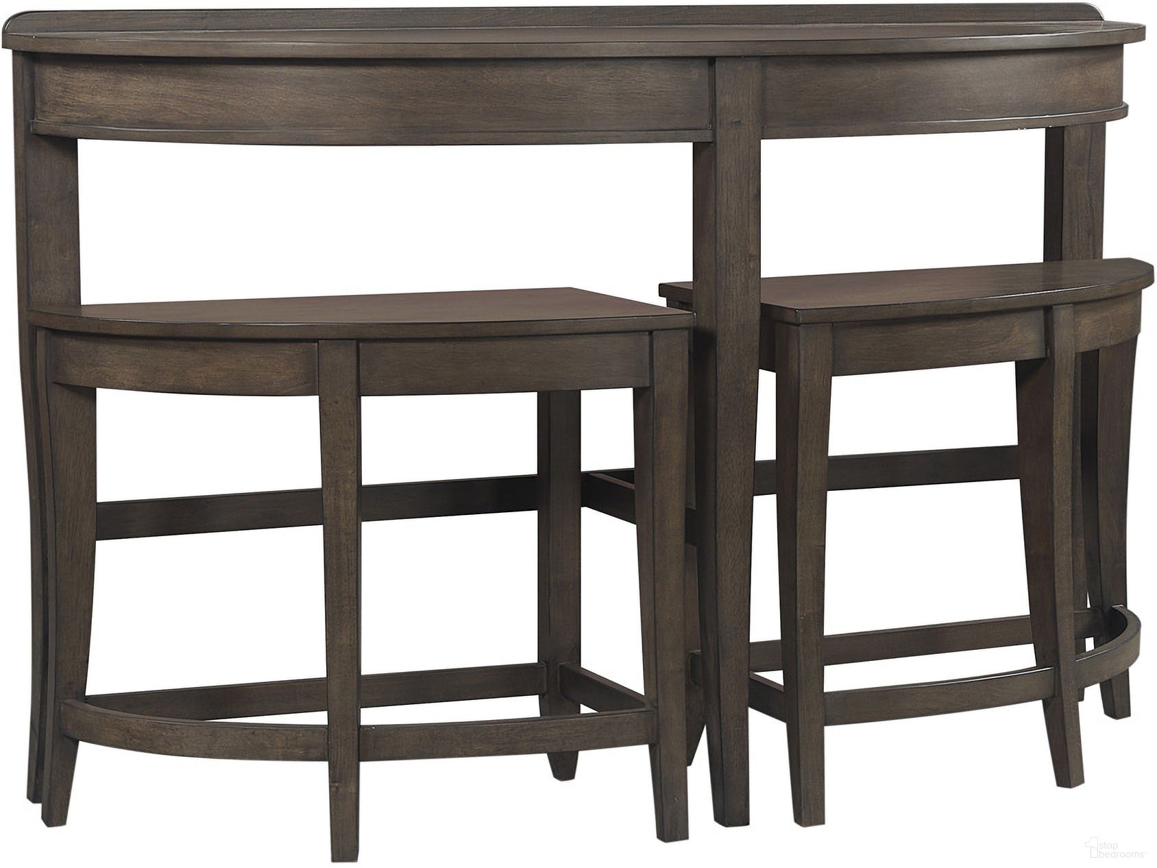 Blakely Sofa Table with Stools In Sable Brown