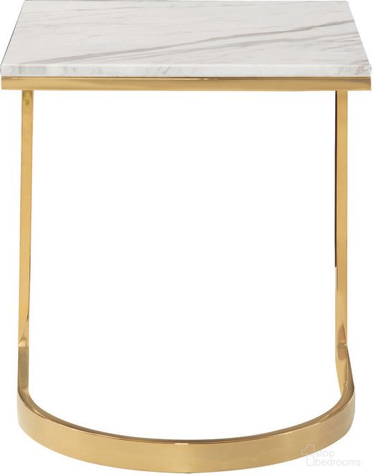 The appearance of Blanchard End Table designed by Bernhardt in the modern / contemporary interior design. This polished brass/jazz white marble piece of furniture  was selected by 1StopBedrooms from Blanchard Collection to add a touch of cosiness and style into your home. Sku: 471121. Material: Steel.
