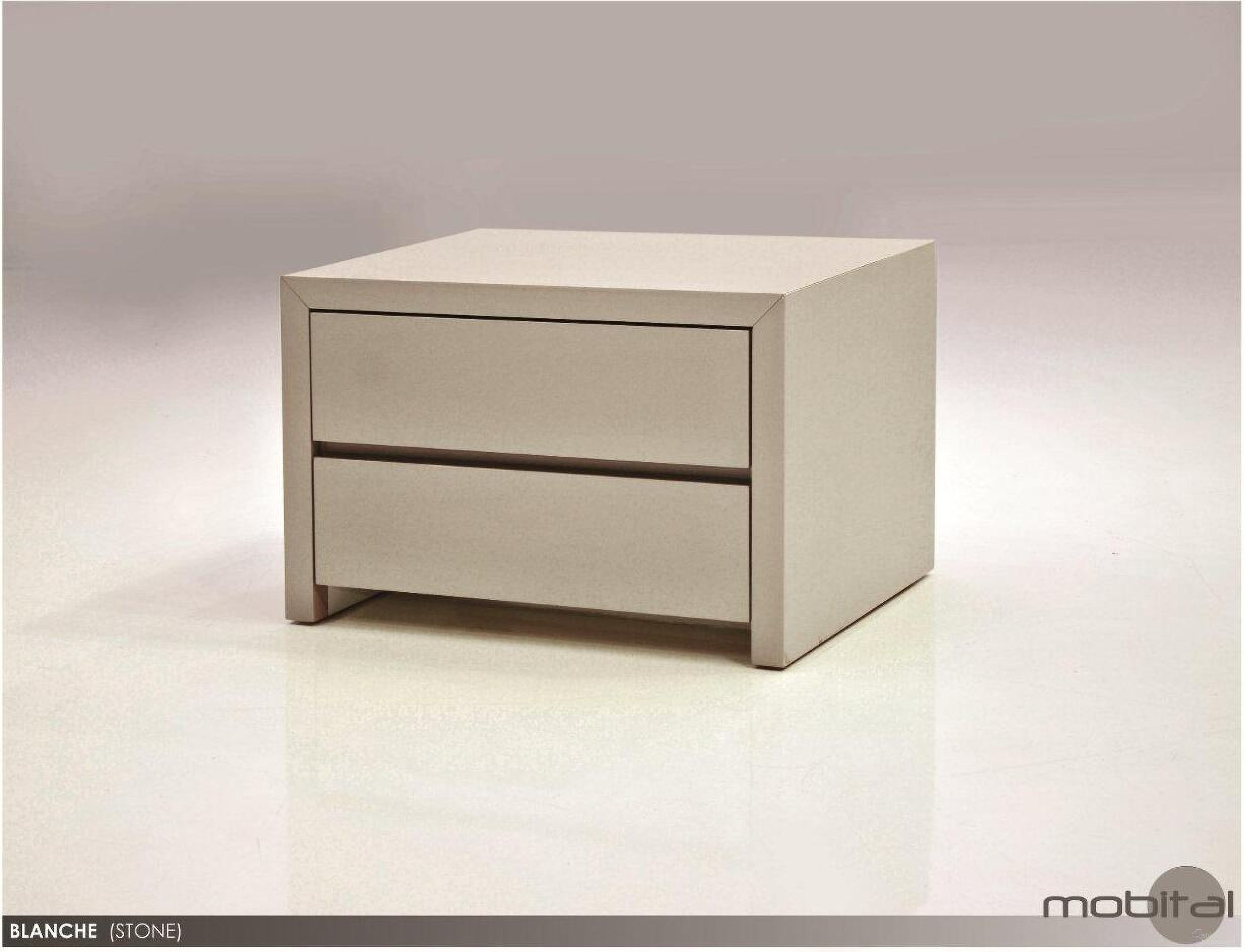The appearance of Blanche High Gloss Stone Night Table - 2 Drawers designed by Mobital in the modern / contemporary interior design. This stone piece of furniture  was selected by 1StopBedrooms from Blanche Collection to add a touch of cosiness and style into your home. Sku: NIG-BLAN-STON-. Material: Stone.
