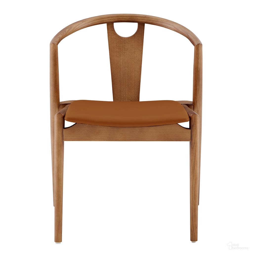 The appearance of Blanche Side Chair In Dark Tan Leatherette and Walnut designed by Euro Style in the traditional interior design. This dark tan/walnut piece of furniture  was selected by 1StopBedrooms from Blanche Collection to add a touch of cosiness and style into your home. Sku: 91017-TAN. Material: Leather. Chair Type: Side Chair.