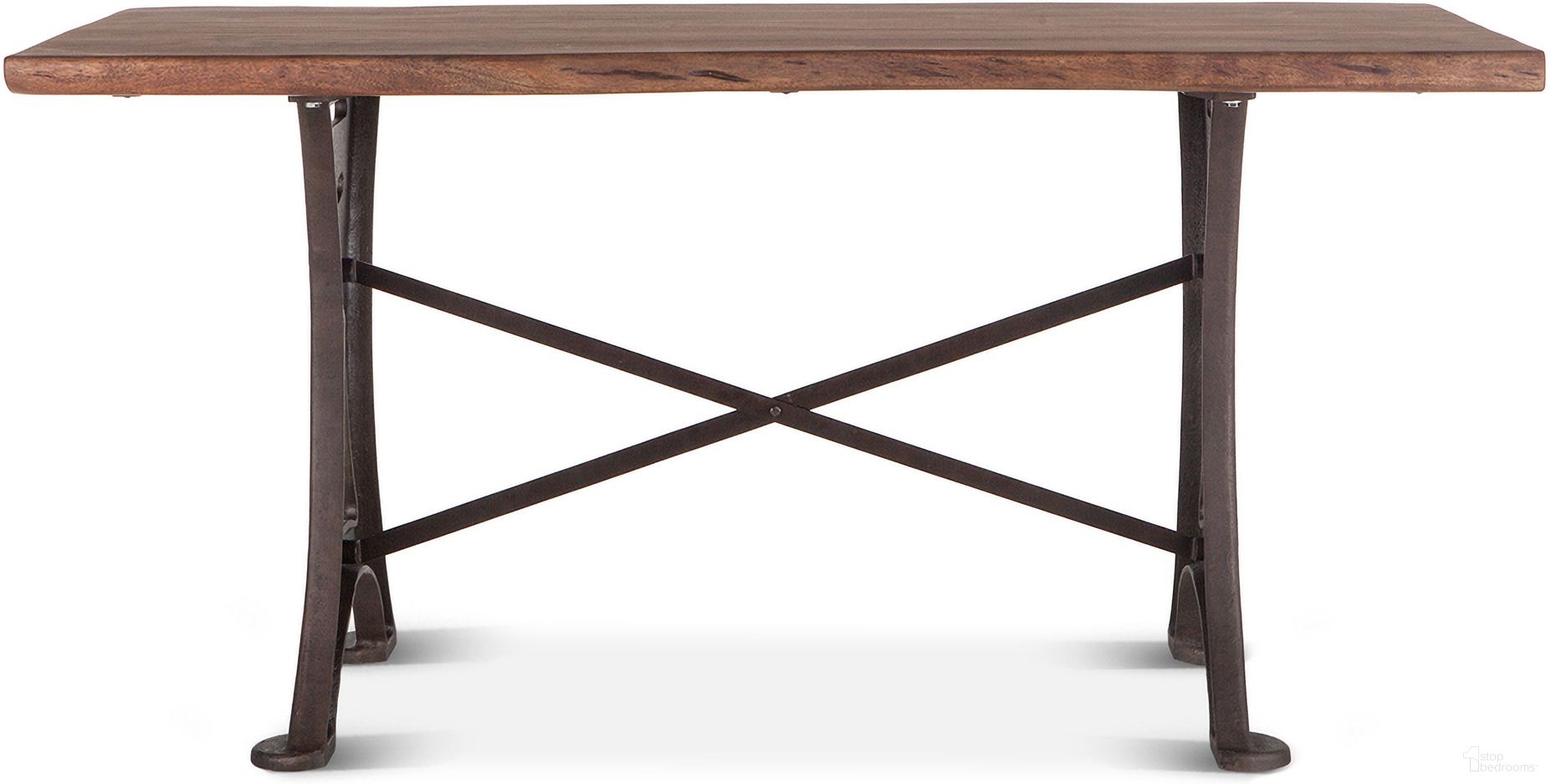 The appearance of Blayne 72 Inch Gathering Table In Live Edge Acacia with Walnut designed by Home Trends and Design in the industrial interior design. This acacia piece of furniture  was selected by 1StopBedrooms from Blayne Collection to add a touch of cosiness and style into your home. Sku: ZWBAGT72. Material: Acacia Wood.
