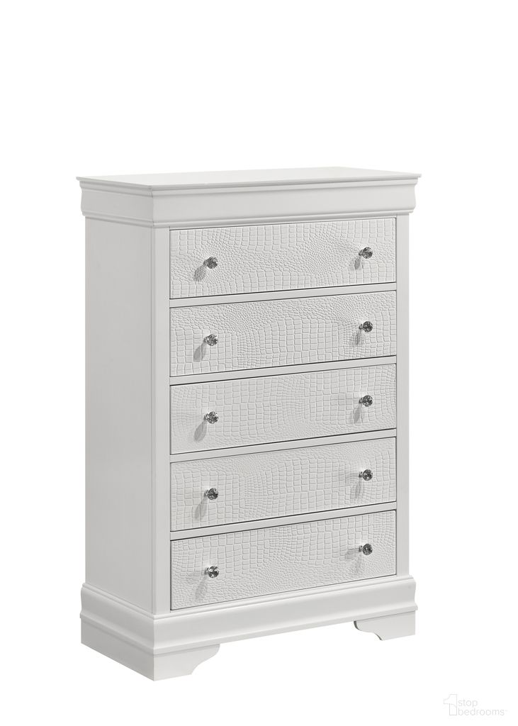 The appearance of Blaze Chest In White designed by Galaxy Home Furnishings in the modern / contemporary interior design. This white piece of furniture was selected by 1StopBedrooms from Blaze Collection to add a touch of cosiness and style into your home. Sku: 601955556453. Material: Solid Wood.