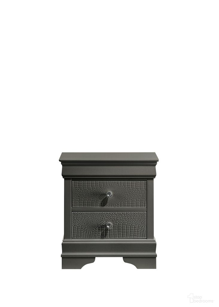 The appearance of Blaze Nightstand In Gray designed by Galaxy Home Furnishings in the modern / contemporary interior design. This gray piece of furniture was selected by 1StopBedrooms from Blaze Collection to add a touch of cosiness and style into your home. Sku: 601955556507. Material: Solid Wood.