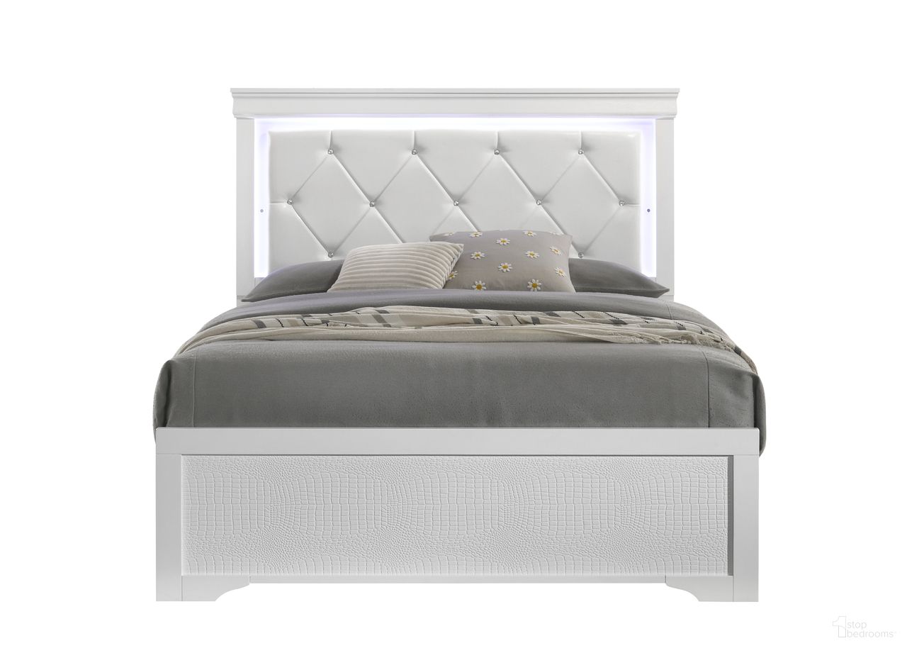 The appearance of Blaze Queen Panel Bed In White designed by Galaxy Home Furnishings in the modern / contemporary interior design. This white piece of furniture was selected by 1StopBedrooms from Blaze Collection to add a touch of cosiness and style into your home. Sku: 601955556576-1;601955556576-2. Bed Type: Panel Bed. Bed Size: Queen. Material: Solid Wood.