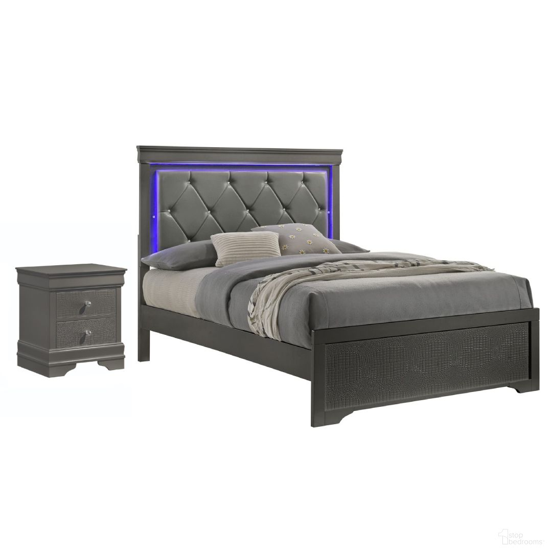 The appearance of Blaze Youth Panel Bedroom Set In Gray designed by Galaxy Home Furnishings in the modern / contemporary interior design. This gray piece of furniture  was selected by 1StopBedrooms from Blaze Collection to add a touch of cosiness and style into your home. Sku: 601955556521-1;601955556521-2;601955556507. Bed Size: Full. Material: Solid Wood.