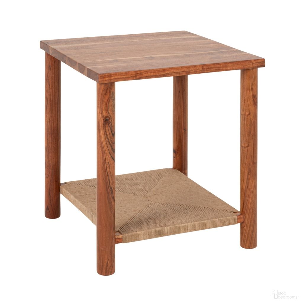 The appearance of Bleeker Square Acacia Wood and Jute Side Table In Natural designed by Rowena Interiors in the coastal interior design. This natural piece of furniture was selected by 1StopBedrooms from Bleeker Collection to add a touch of cosiness and style into your home. Sku: EC2282. Material: Acacia Wood.