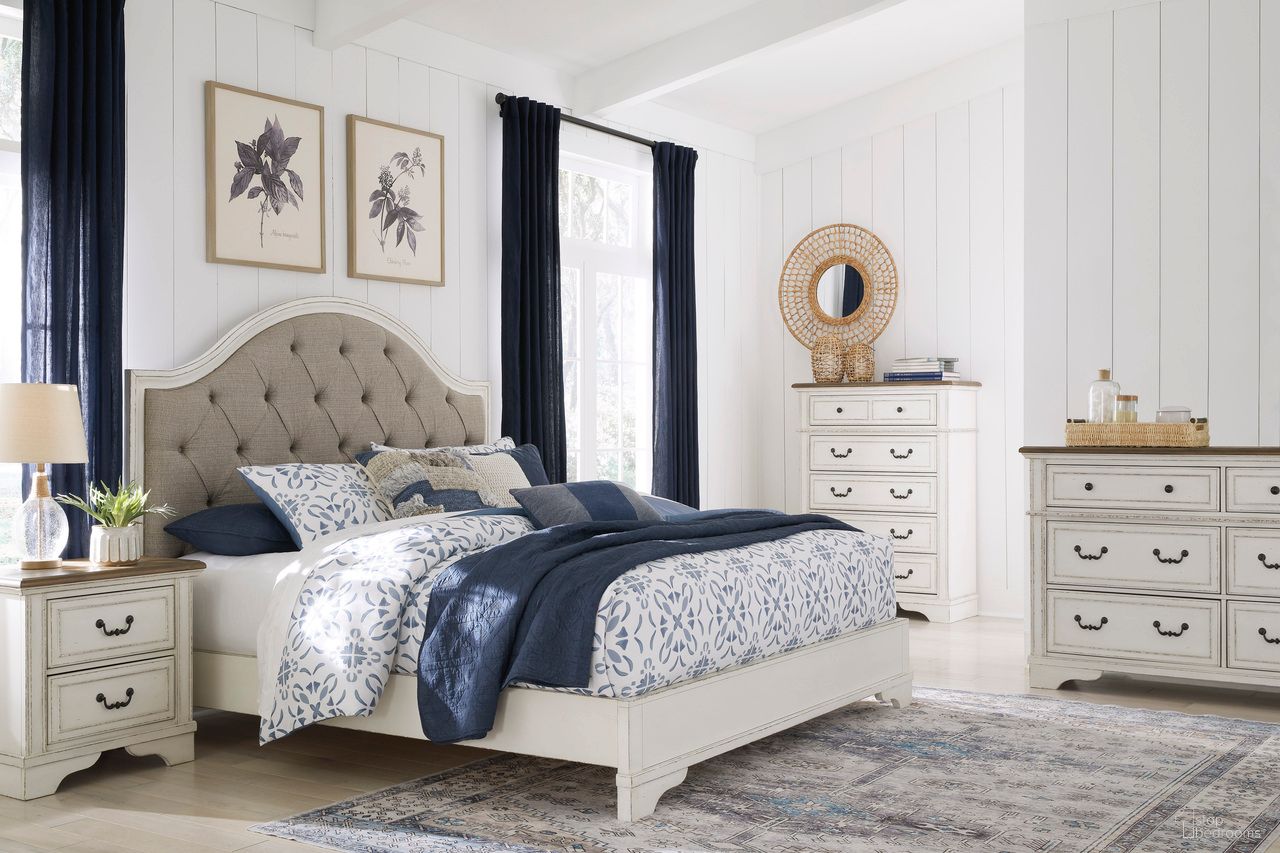The appearance of Blendon Upholstered Panel Bedroom Set In Rustic Brown designed by Signature Design by Ashley in the traditional interior design. This rustic brown piece of furniture was selected by 1StopBedrooms from Blendon Collection to add a touch of cosiness and style into your home. Sku: B747-54;B747-57;B747-92. Material: Fabric. Bed Size: King.