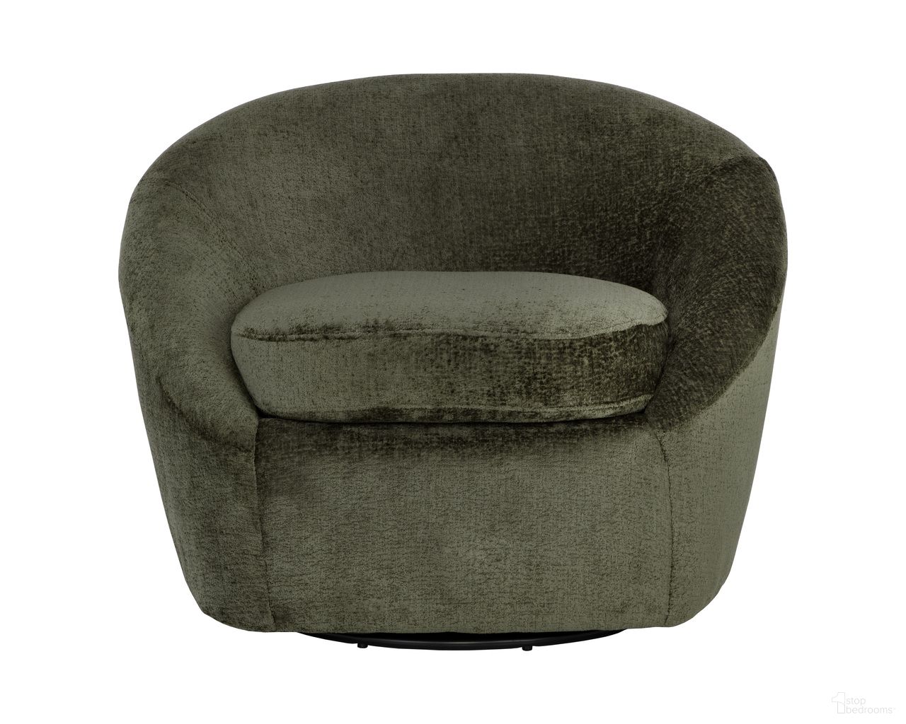 Bliss Swivel Lounge Chair In Bergen Olive