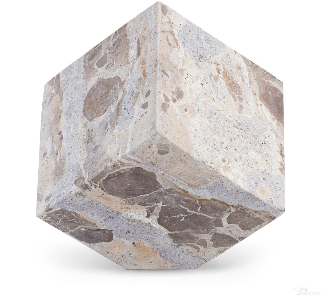 Block Marble Decorative Cube In Beige