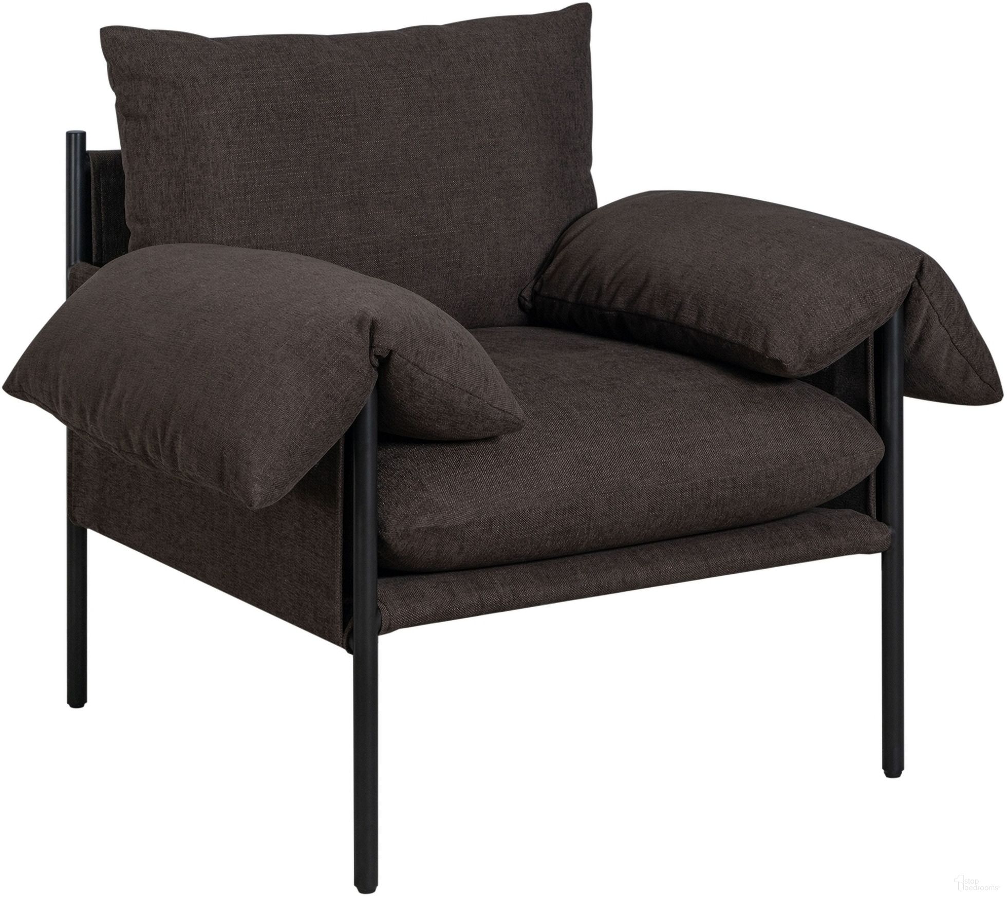 Bloom Fabric Accent Chair In Brown and Black