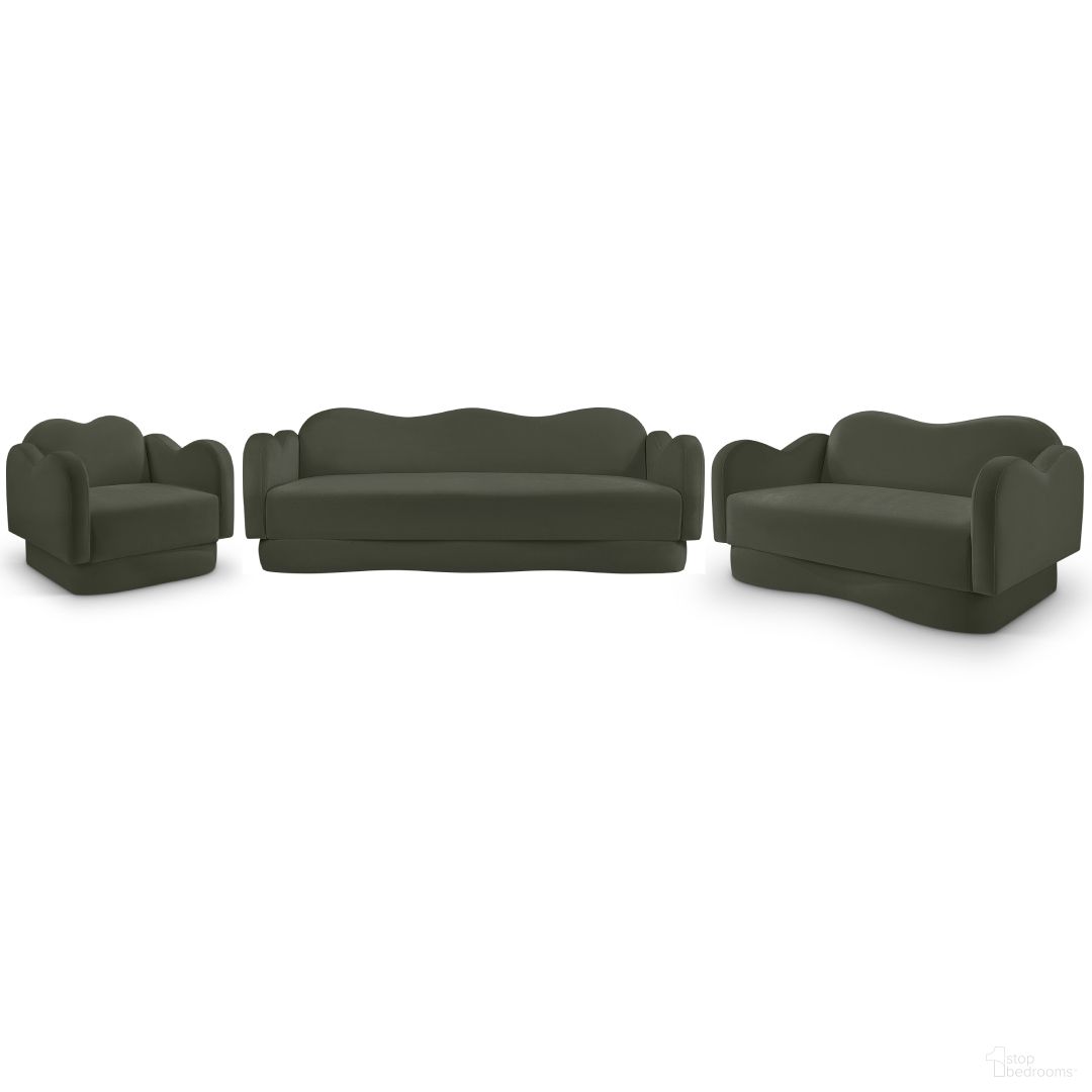 The appearance of Bloom Living Room Set In Green Velvet designed by Meridian in the modern / contemporary interior design. This green velvet piece of furniture was selected by 1StopBedrooms from Bloom Collection to add a touch of cosiness and style into your home. Sku: 44007Green-S;44007Green-L. Material: Velvet.