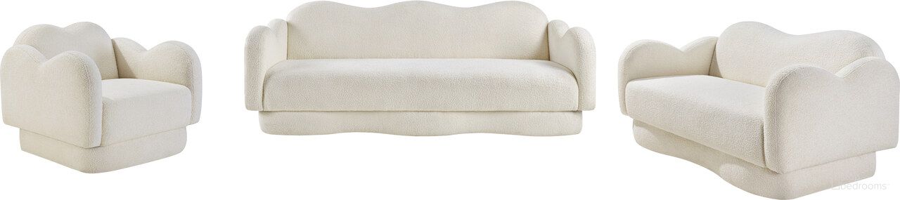 The appearance of Bloom Teddy Fabric Living Room Set In Cream designed by Meridian in the modern / contemporary interior design. This cream piece of furniture was selected by 1StopBedrooms from Bloom Collection to add a touch of cosiness and style into your home. Sku: 44006Cream-S;44006Cream-L. Material: Fabric.