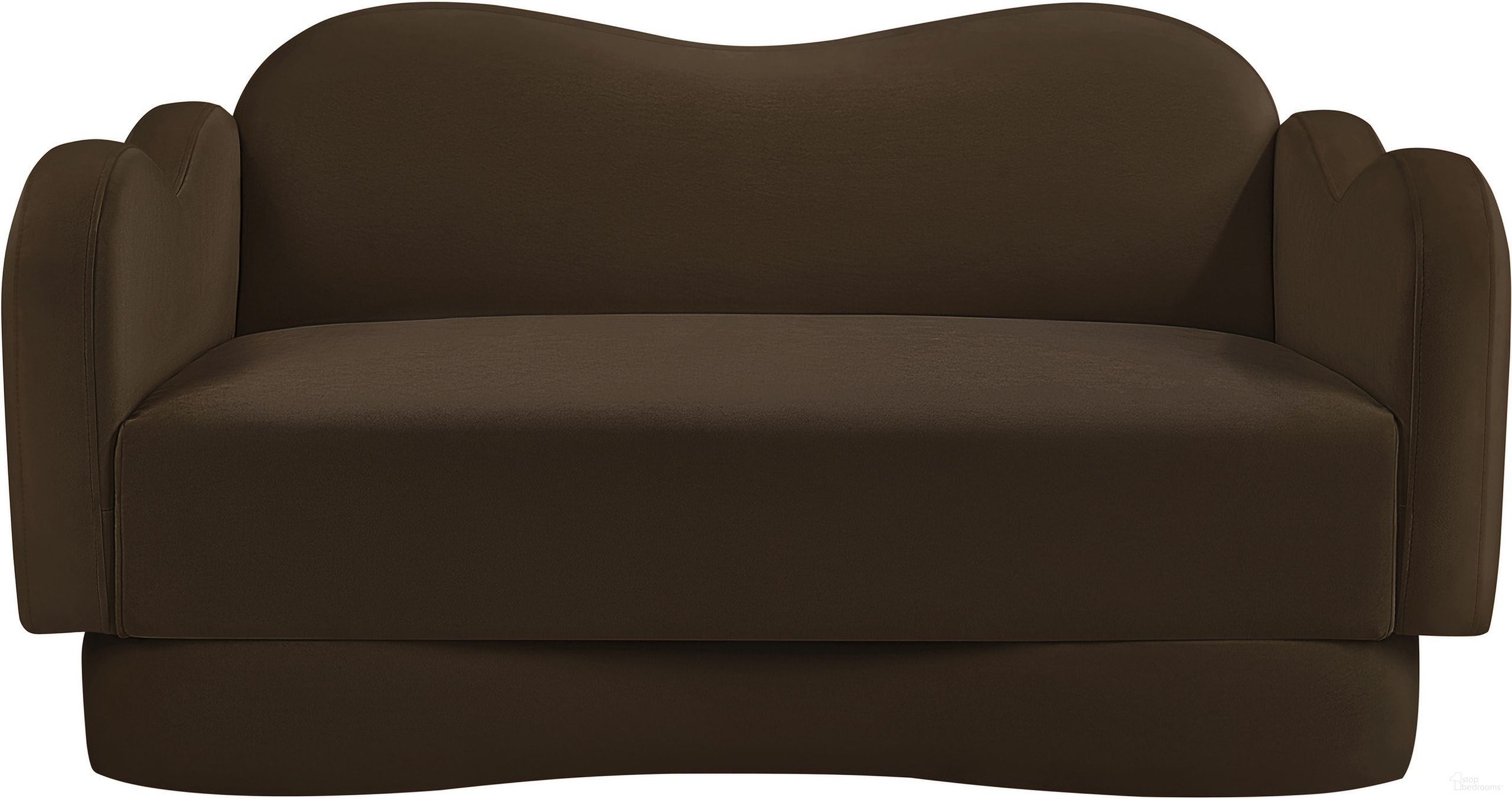 The appearance of Bloom Velvet Loveseat In Brown Velvet designed by Meridian in the modern / contemporary interior design. This brown velvet piece of furniture was selected by 1StopBedrooms from Bloom Collection to add a touch of cosiness and style into your home. Sku: 44007Brown-L. Material: Velvet.