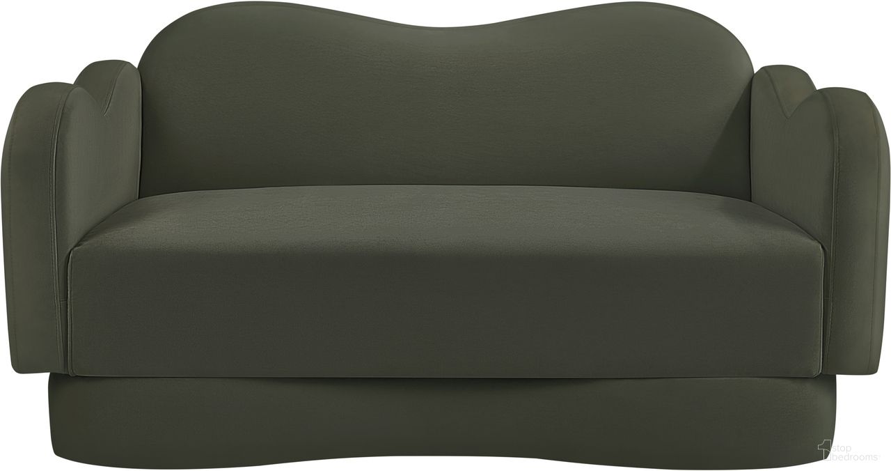 The appearance of Bloom Velvet Loveseat In Green Velvet designed by Meridian in the modern / contemporary interior design. This green velvet piece of furniture was selected by 1StopBedrooms from Bloom Collection to add a touch of cosiness and style into your home. Sku: 44007Green-L. Material: Velvet.