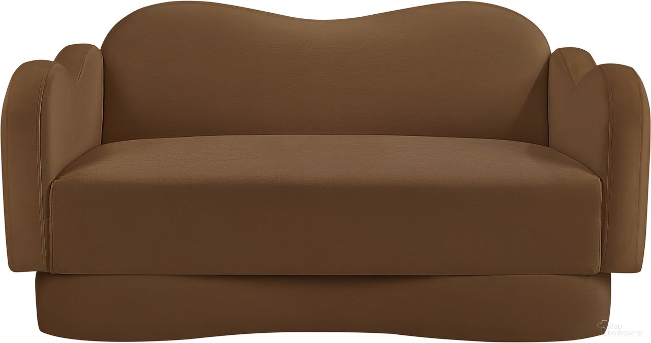 The appearance of Bloom Velvet Loveseat In Saddle designed by Meridian in the modern / contemporary interior design. This saddle piece of furniture was selected by 1StopBedrooms from Bloom Collection to add a touch of cosiness and style into your home. Sku: 44007Saddle-L. Material: Velvet.