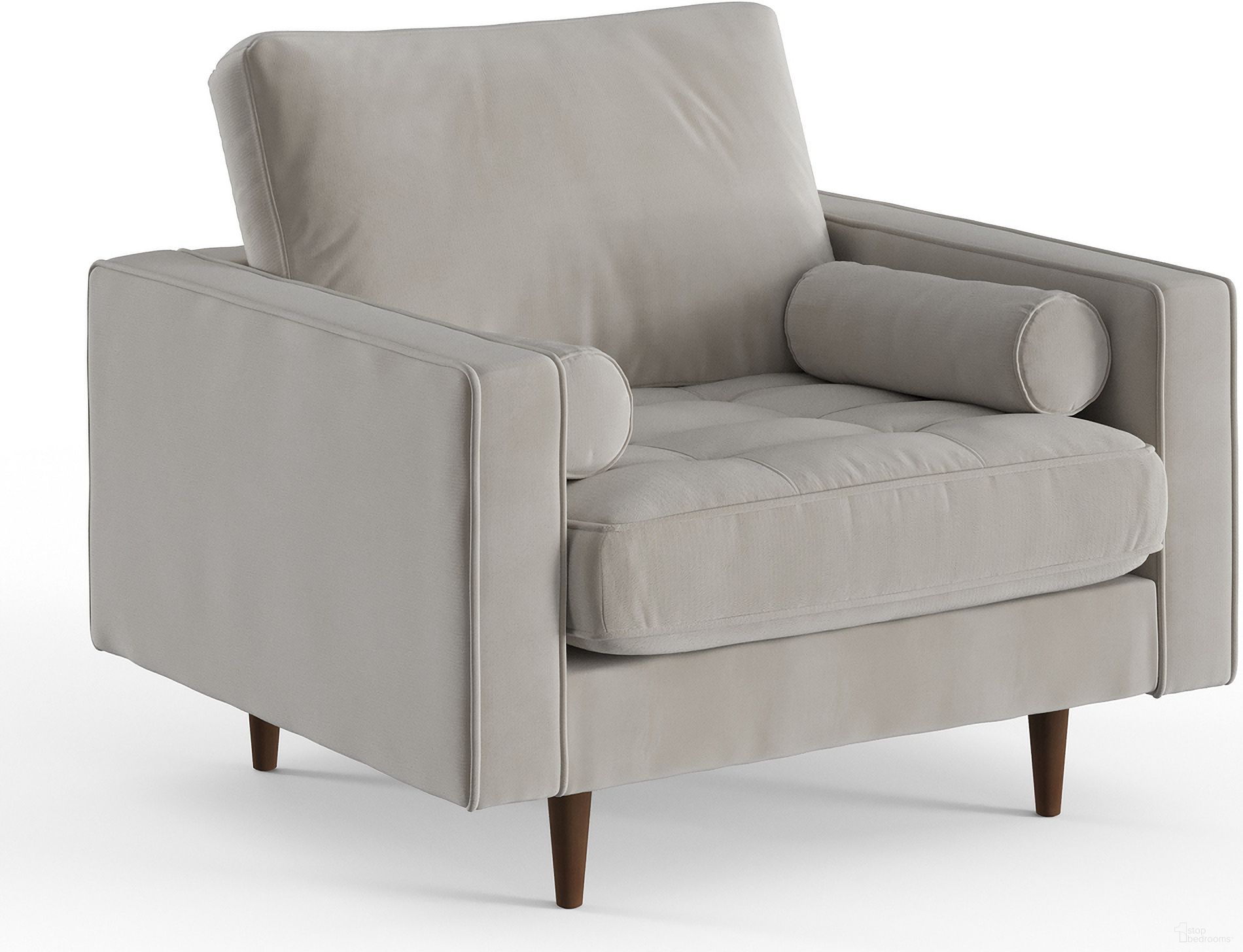 The appearance of Bloomfield Performance Velvet Arm Chair In Platinum designed by Aeon in the modern / contemporary interior design. This platinum piece of furniture was selected by 1StopBedrooms from Bloomfield Collection to add a touch of cosiness and style into your home. Sku: AETH61-Platinum Velvet. Material: Wood.