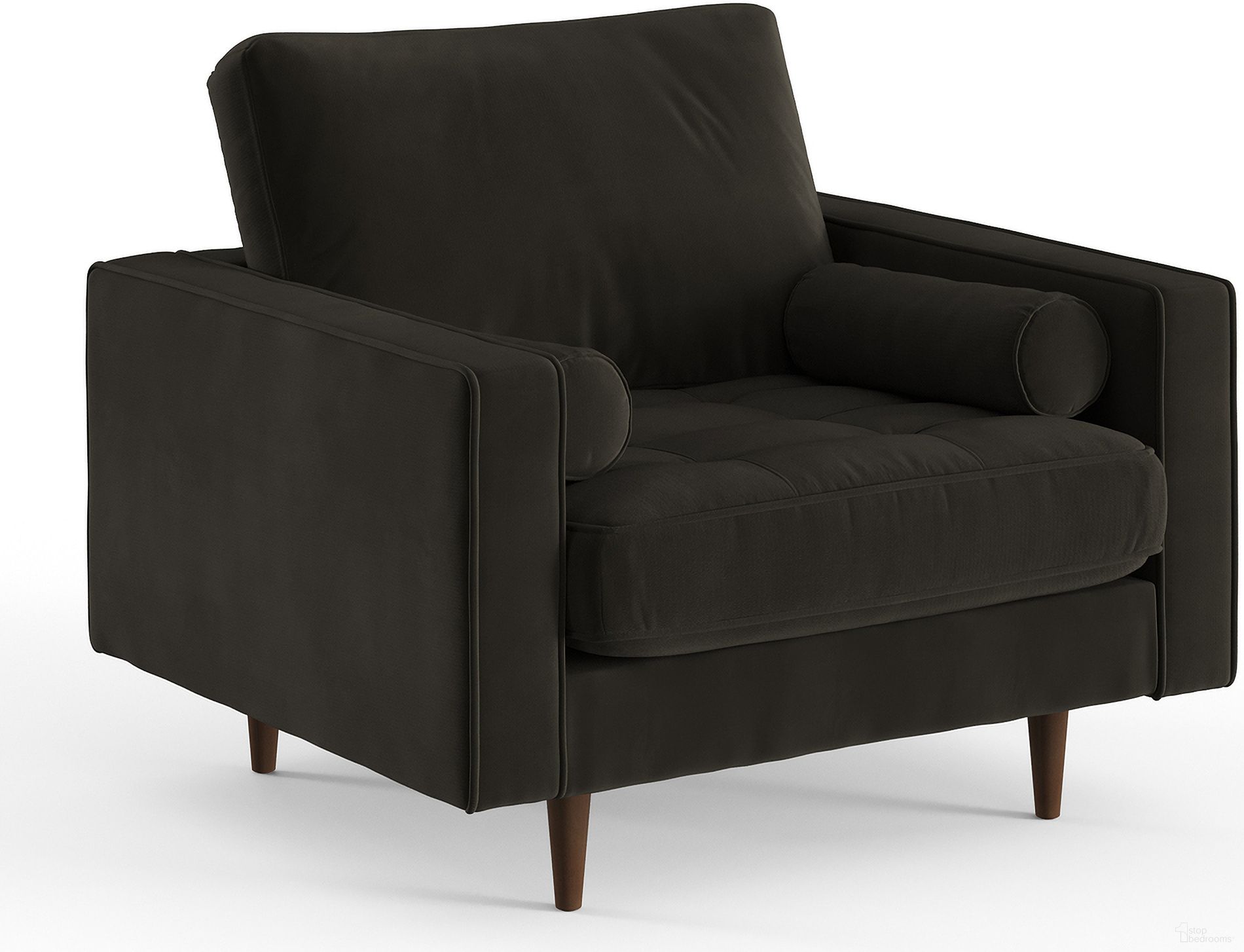 The appearance of Bloomfield Performance Velvet Arm Chair In Smoke Grey designed by Aeon in the modern / contemporary interior design. This smoke grey piece of furniture was selected by 1StopBedrooms from Bloomfield Collection to add a touch of cosiness and style into your home. Sku: AETH61-Smoke Velvet. Material: Wood.