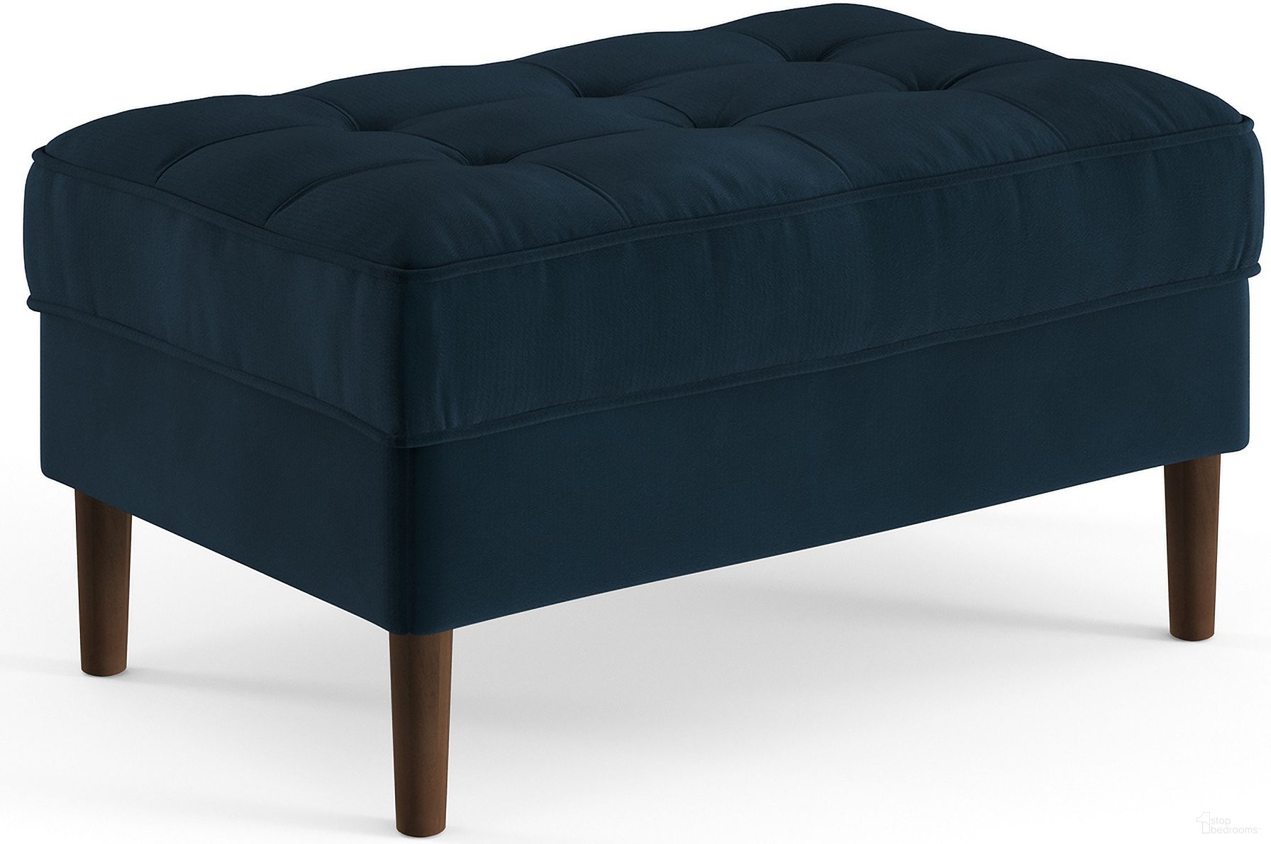 The appearance of Bloomfield Performance Velvet Rectangular Ottoman In Blue designed by Aeon in the modern / contemporary interior design. This blue piece of furniture was selected by 1StopBedrooms from Bloomfield Zander Collection to add a touch of cosiness and style into your home. Sku: AETH163-Ink Velvet. Material: Wood.