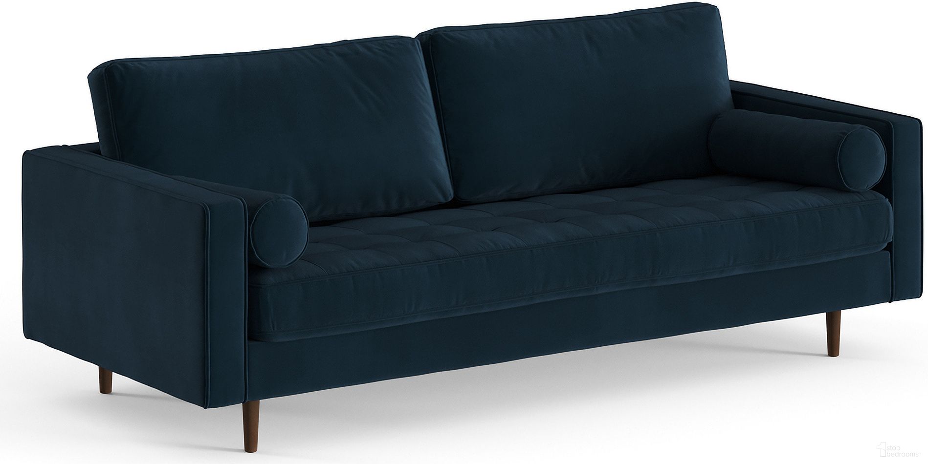 The appearance of Bloomfield Performance Velvet Sofa In Ink designed by Aeon in the modern / contemporary interior design. This ink piece of furniture was selected by 1StopBedrooms from Bloomfield Zander Collection to add a touch of cosiness and style into your home. Sku: AETH63-Ink Velvet. Material: Wood.