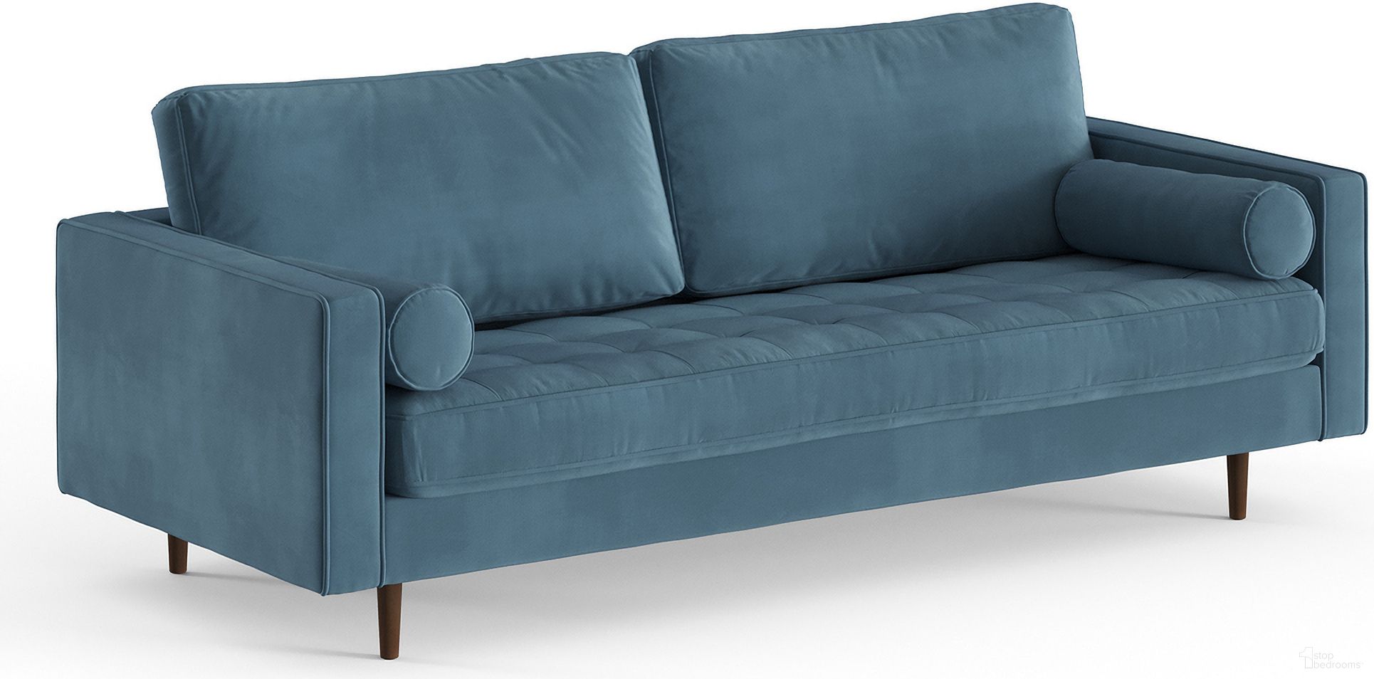 The appearance of Bloomfield Performance Velvet Sofa In Ocean designed by Aeon in the modern / contemporary interior design. This ocean piece of furniture was selected by 1StopBedrooms from Bloomfield Zander Collection to add a touch of cosiness and style into your home. Sku: AETH63-Ocean Velvet. Material: Wood.