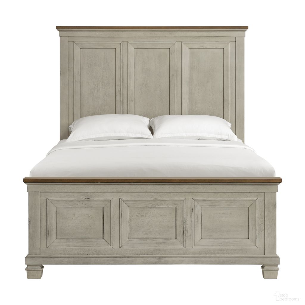 The appearance of Bloomfield Queen Panel Bed In Medium Brown and Washed Stone designed by Picket House in the country / farmhouse interior design. This medium brown/washed stone piece of furniture  was selected by 1StopBedrooms from Bloomfield Collection to add a touch of cosiness and style into your home. Sku: B-9890-7-QH;B-9890-7-QF;B-9890-7-QKR. Bed Type: Panel Bed. Bed Size: Queen. Material: Acacia.