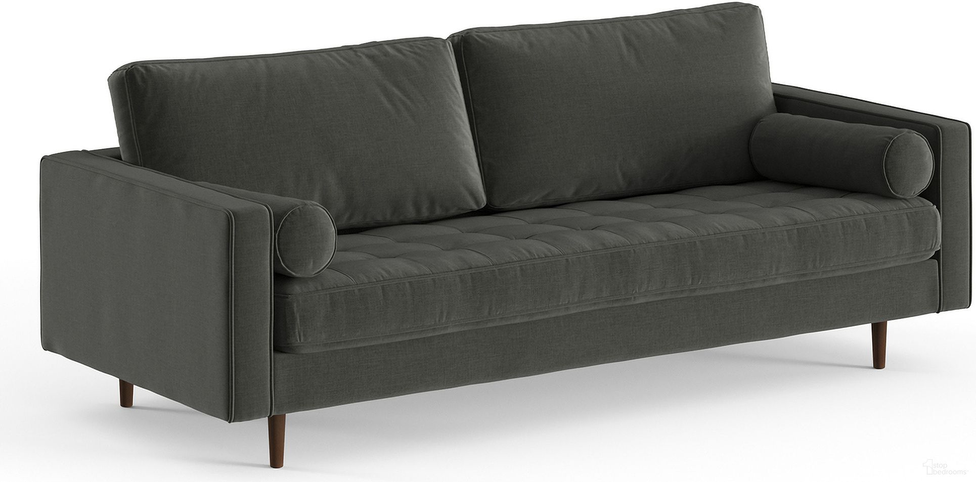 The appearance of Bloomfield Sofa In Charcoal designed by Aeon in the modern / contemporary interior design. This charcoal piece of furniture  was selected by 1StopBedrooms from Bloomfield Zander Collection to add a touch of cosiness and style into your home. Sku: AETH63-Charcoal. Material: Wood.