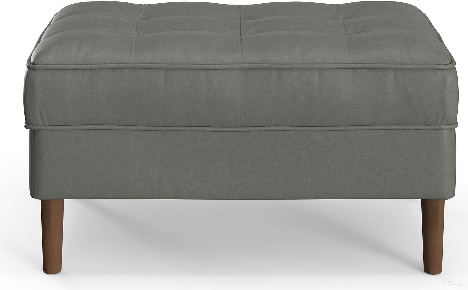 The appearance of Bloomfield Vegan Leather Rectangular Ottoman In Slate designed by Aeon in the modern / contemporary interior design. This slate piece of furniture was selected by 1StopBedrooms from Bloomfield Zander Collection to add a touch of cosiness and style into your home. Sku: AETH163-Slate. Material: Wood.