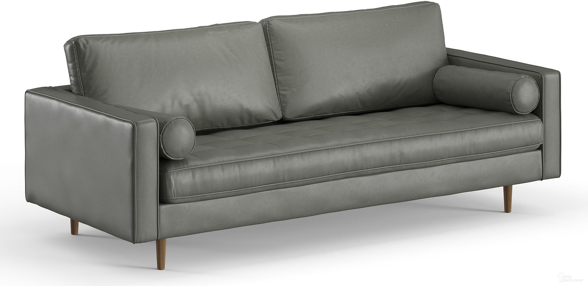 Bloomfield Vegan Leather Sofa In Slate